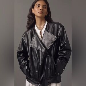 Anthropologie vegan leather asymmetric moto jacket